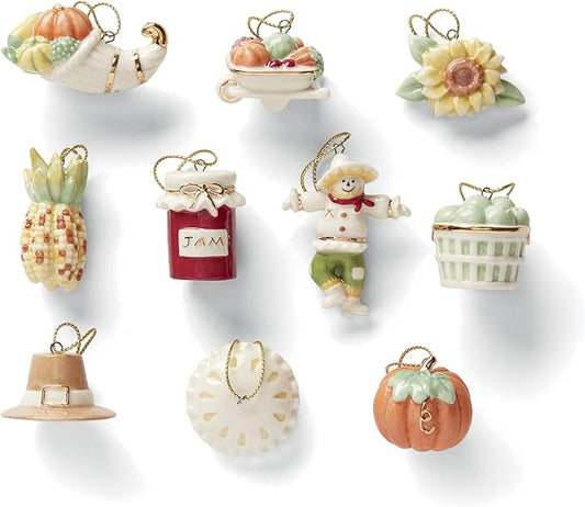 Lenox 879308 Autumn Favorites 10-Piece Ornament Set