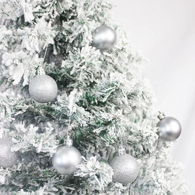 Christmas Ball Ornaments Silver 144pcs Small Christmas Tree Balls for Xmas Holiday Wedding Party Decoration, Tree Ornaments 1.18-Inch