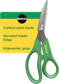 Miracle-Gro 8 in. All-Purpose Steel Garden Utility Shears with Serrated Blades – Comfort Grip Yard and Garden Scissors for Pruning Plants, Flowers, and Herbs