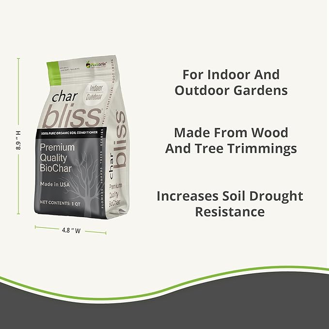 Coco Coir Brick (650gms) + Worm Bliss (1 Qt) + Char Bliss (1 Qt) - Organic Coco Coir for Plants - Worm Castings & Biochar for Plants - Soil Amendment & Organic Fertilizer Bundle - Potting Soil Mix