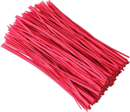 300 Pcs 6 inch Red Plastic Twist Ties, Cable Ties, for Bags, Gardening Tools