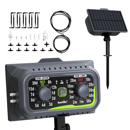 RAINPOINT Compact Programmable Solar Automatic Drip Irrigation Pump Kits Support Up to 20 Plants, Automatic Plant Waterer Self Watering Indoor/Outdoor Vacation Free Low Water Auto Shut-Off