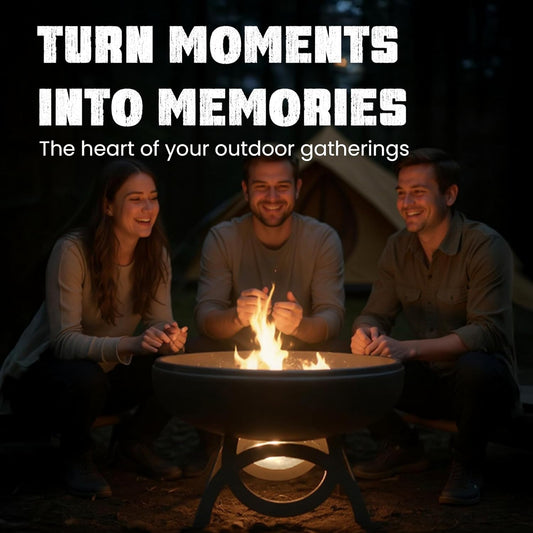 Liberty Fire Pit – Ohio Flame Wood Burning Outdoor Fire Pit - 48" Diameter with Curved Base (Made in USA)