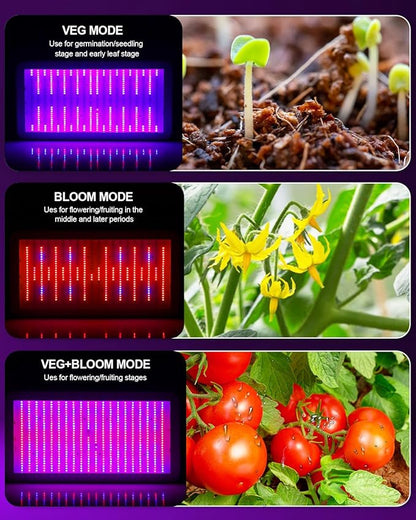 KOSCHEAL KS2000 LED Grow Light Full Spectrum,Plant Grow Light with Veg & Bloom Switch for Hydroponic Indoor Plants LED Grow Lamp with Daisy Chain, Output 230W±5%