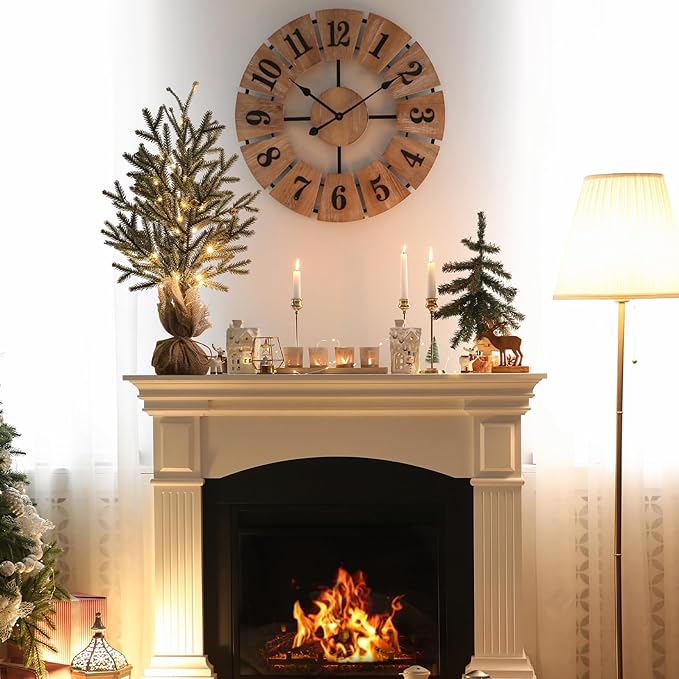 22" Mini Christmas Tree, Small Artificial Tabletop Christmas Trees Decor with Lights, Outdoor Indoor Porch Table Centerpieces Xmas Christmas Decorations