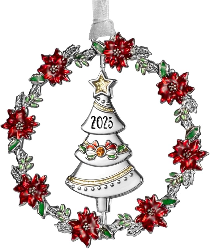 Laraine Christmas Tree Ornaments – 2025 Decorative Rotation Hanging Pendant of Car Charm Holiday Keepsake Gift Home Decor (Tree (2025))