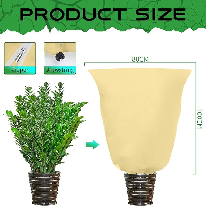 Plant Covers Freeze Protection,Winter Tree and Shrub Frost Protection Blanket, 2-Piece Reusable Garden Plant Cover, 31.4 x 39.3 Inches.