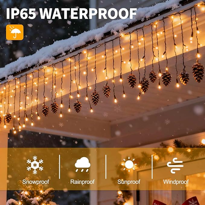 100 LED Christmas Lights 33 ft Christmas Tree Lights 8 Modes Plug-in with Memory Function Green String Light for Bedroom Xmas Tree Wreath Patio Party Spring Outdoor Decorations