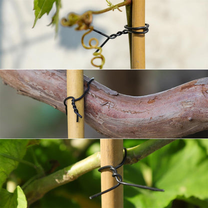 200 Pcs 6 inch Garden Twist Tie, Round Plastic Twist Ties for Plants, Vines and Wrapping Cords or Christmas Tree Gardening Plants Growth and Care, Office Home Cable Organization (Black)