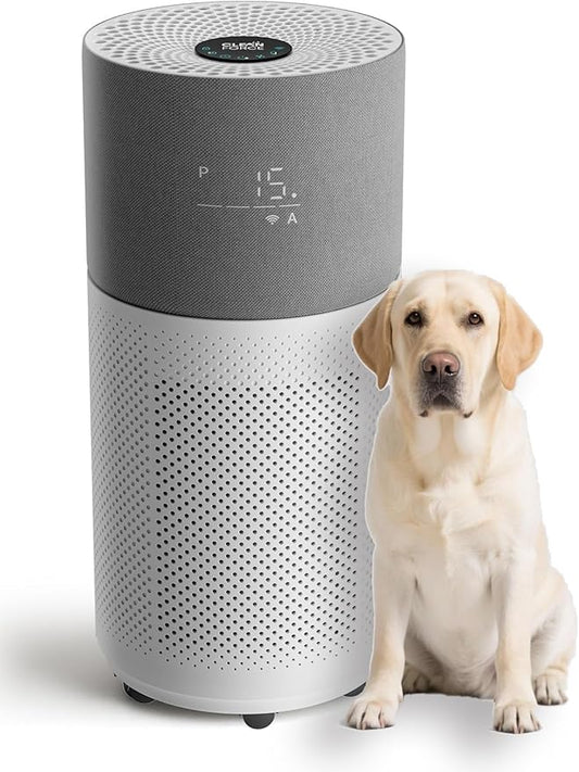 CleanForce Air Purifier for Home Large Room up to 2550 ft², Swiss Sanitized HEPA & Carbon Filter, asthma & allergy friendly Certified for Dust/Pollen/Pet Dander, Alexa/App Control, Ozone-Free, Rainbow