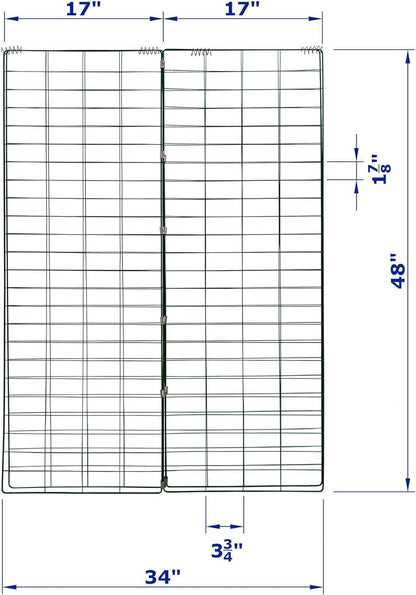 Garden Cucumber Trellis A-Frame Folding Plant Trellis 48 Inch by 34 Inch for Climbing Vegetables Flowers Green 2 Pack with Clips,Cable Ties and Ground Stakes