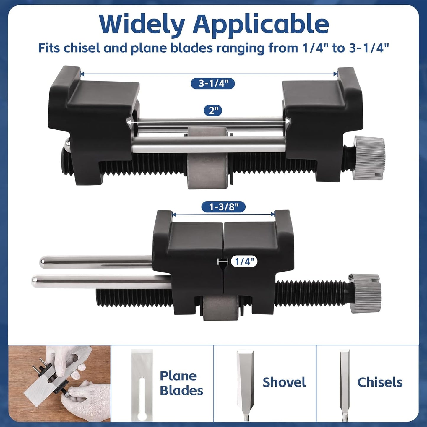 Chisel Sharpening Kit Honing Guide & 5 Diamond Sharpening Stones, Adjustable Chisel Sharpener Jig for Woodworking Tools, Plane Irons, Knives, and Blades, All-Metal Construction