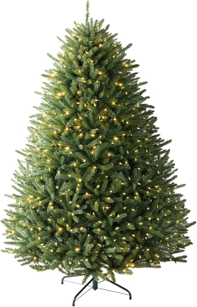 9ft Blue Spruce Christmas Tree, Premium Hinged Artificial Christmas Tree, Full Unlit Xmas Tree 9 Feet No Lights, Non Pre-lit for Indoor and Outdoor Fir Green Festive Holiday