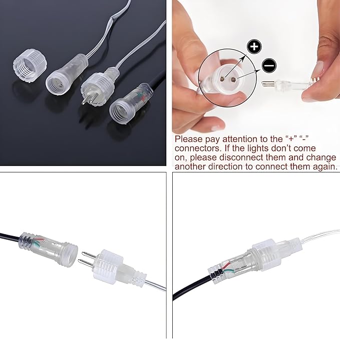 Aukora Christmas String Lights Outdoor, LED Meteor Shower Light 11.8 inch 8 Tubes 192leds, Icicle Snow Falling Lights for Xmas Tree Wedding Party Holiday Garden Thanksgiving Decoration (White)