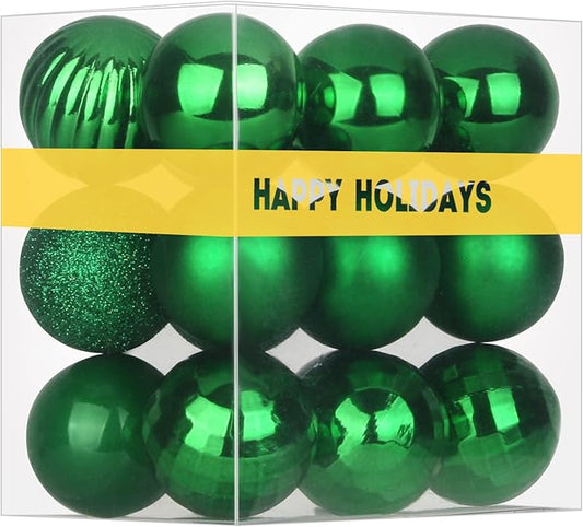 Emerald Green 3.2" Large Christmas Balls - Christmas Tree Decoration Ornaments Shatterproof Hanging Balls for Birthday Halloween Holiday Wedding Decorations Set of 18pcs