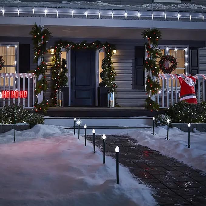 Dazzle Bright C9 Christmas String Lights, 100 LED 66 FT Waterproof Connectable Green Wire Fairy Lights, Christmas Lights for Indoor Outdoor Home Garden Yard Xmas Tree House Decorations (White)