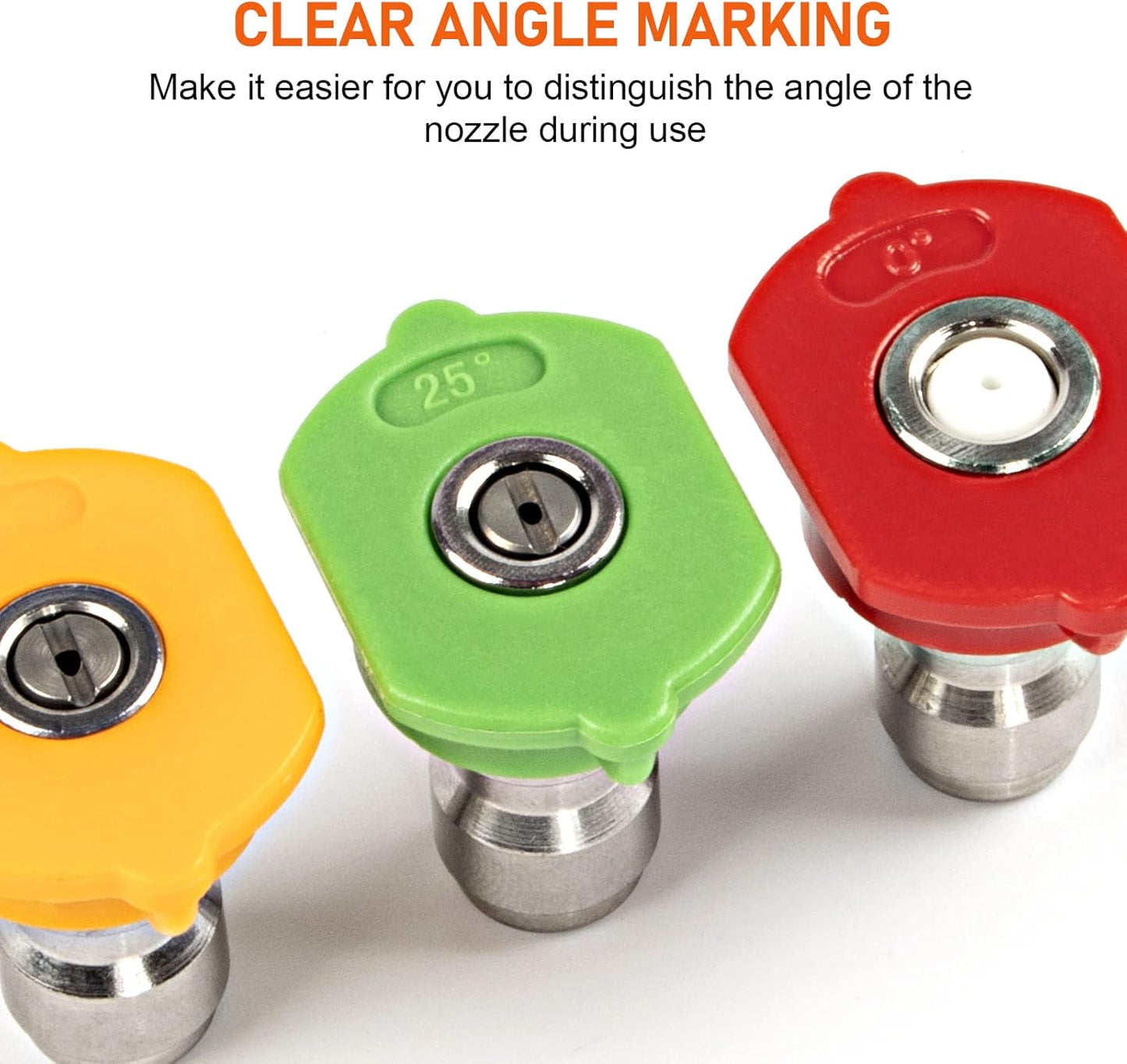High Pressure Washer Spray Nozzles Tip Set, 5pcs Variety Degrees for Quick Connect, 1/4 Inch Quick Connection, 4000 PSI
