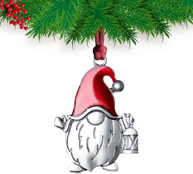 Christmas Ornaments 2025,Gnome Xmas Keepsake Pendant, Christmas Tree Ornament Handcrafted Metal DIY Hanging Craft Collectibles for Xmas Trees Home Party Party Gifts (Gnome)