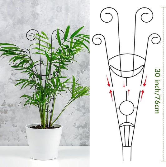 ZOUTOG Trellis for Climbing Plants Indoor 4 Pack 30 Inch,Rustproof Metal Garden Trellis for Potted Plants,Sturdy Houseplant Support Indoor Outdoor for Ivy Pothos Monstera Hoya Flower Vine (Black Moon)
