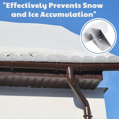 50 Pcs Snow Guards, Roofs Snow Guards, Stainless Steel Snow Stops, Prevent Sliding Ice Snow Stop Buildup with Adhesive Gasket and Screws for Metal Roofs Steel Roof Winter Supplies (Silver)