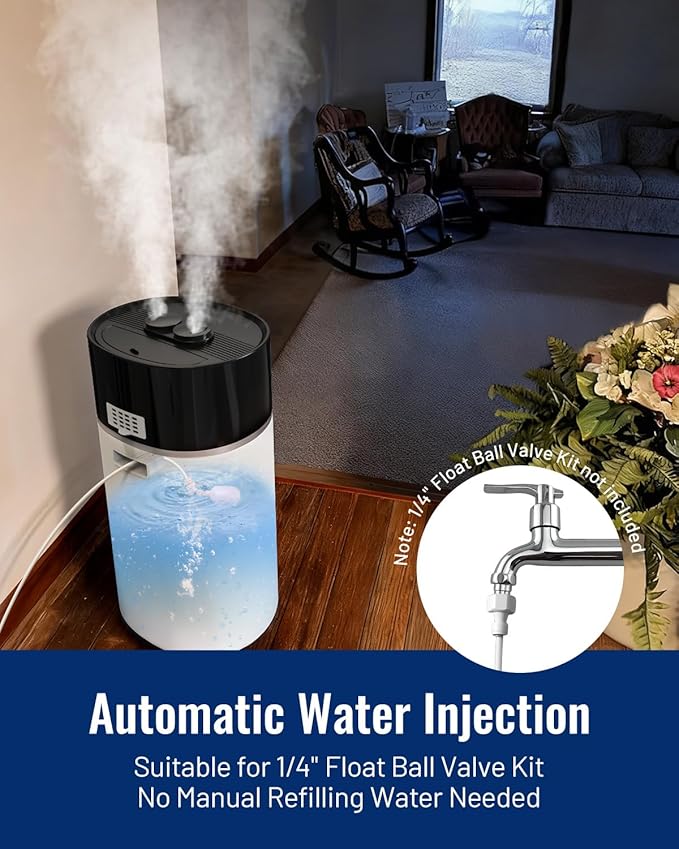 Yokekon Cool and Warm Mist Humidifier Large Room, 4.76Gal/18L Humidifiers for Home 2500 sq ft, Air Humidifiers for Bedroom with Diffuser&Extended Tube, Whole House Humidifiers for Nursery Baby Plants