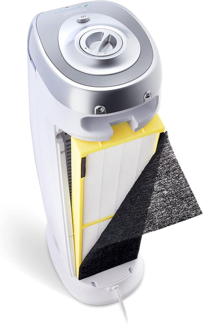 GermGuardian Air Purifier for Home with HEPA Pure Filter, for Wildfire Smoke, Pet Dander, Pollen, Odors, Large Rooms Up To 743 Sq. Ft., Removes 99.97% Pollutants, UV-C Light, 22", AC4825W, White