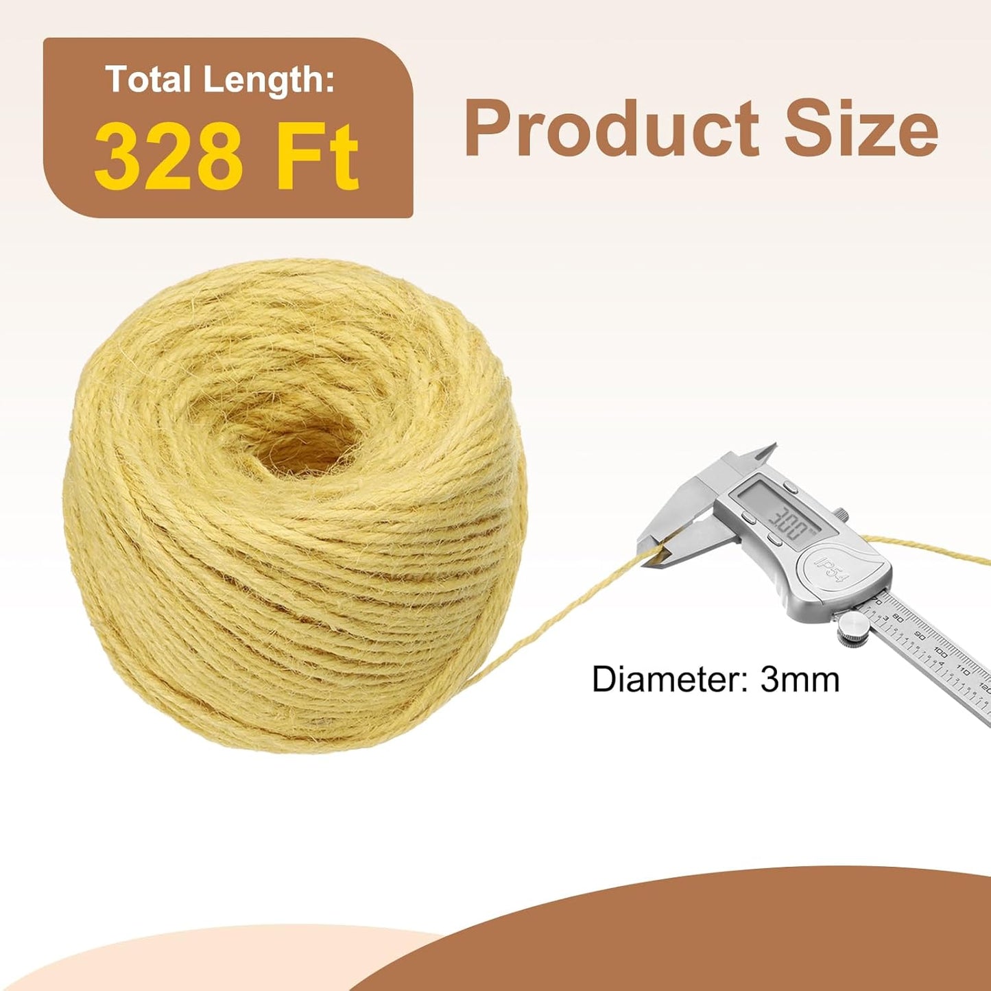 uxcell 328 Feet Natural Jute Twine String,3mm Thin Garden Twine Rope Colored Plant String Cord for DIY Art Crafts Gift Wrapping Decoration Packing Gardening Plant Hanger,Yellow