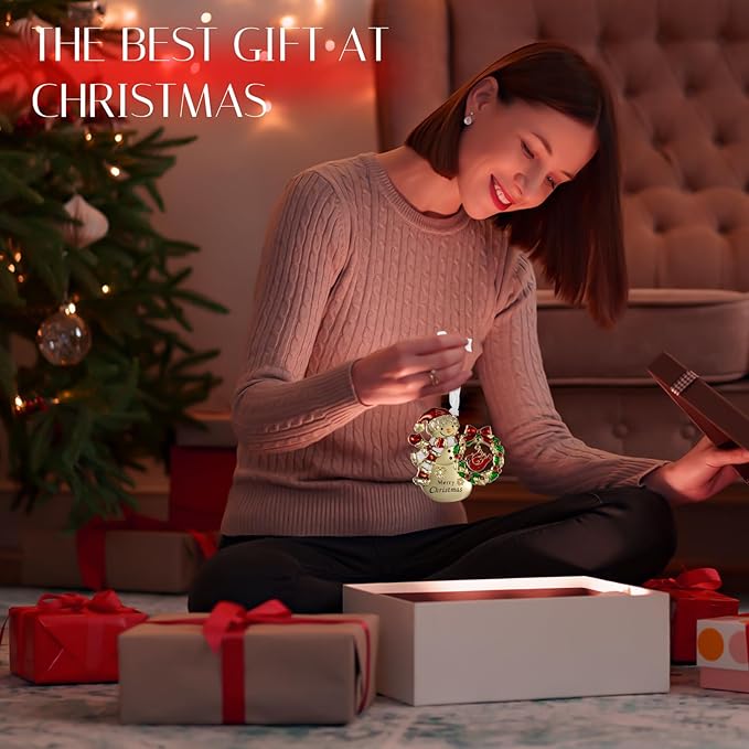 LIFE&FOOT Christmas Tree Ornaments 2025 Hanging Charm Decorative Pendant of Car Charm Holiday Keepsake Gift Home Decor (Snowman (Gold))