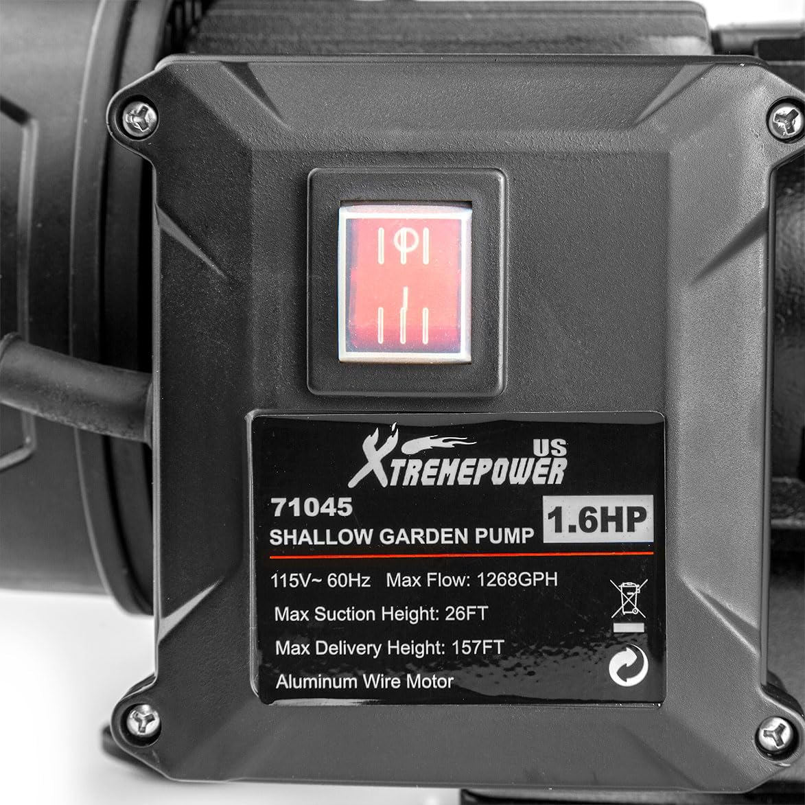 XtremepowerUS 1.6HP Water Transfer Pump w/Automatic Electronic Controller 1268GPH Shallow Well Pump Garden Booster Sprinkler Irrigation Lawn Farm