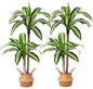 Artificial Plants, 4 Ft Dracaena Tree Faux Plants Indoor Outdoor Decor Fake Tree with Woven Seagrass Basket Plants for Home Decor Office Living Room Porch Patio Perfect Housewarming Gift