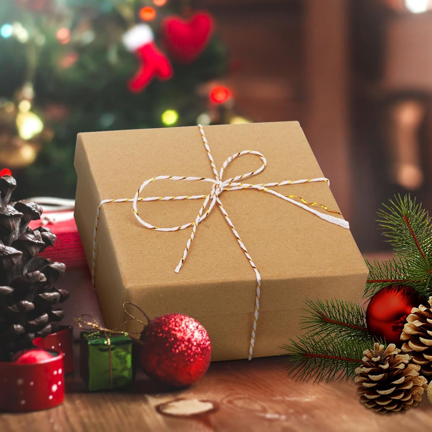 328 Feet Cotton Bakers Twine, Gold Metallic Wedding & Holiday Twine