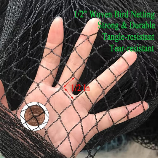 7.5x100 Ft Deer Netting, 1/2 in Strong Woven Bird Netting for Garden Protection, Bird Net for Blueberry Bushes, Strawberry Plants, Vegetables, Against Deer, Squirres, Small Critters