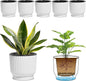 T4U 6 Inch Self Watering Pots for Indoor Plants, 6 Pack Plant Pots, Self Watering Planter for Indoor Plants, Durable Plastic Pots, Flower, Succulents (6 Pack, 6", White)