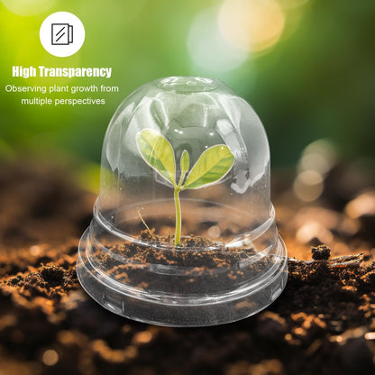 50 Pack Clear Plant Pot Domes, Transparent Seedling Domes Compatible with 4 Inch Seed Starter Pots for Indoor Outdoor Gardening(50Pcs, Clear)