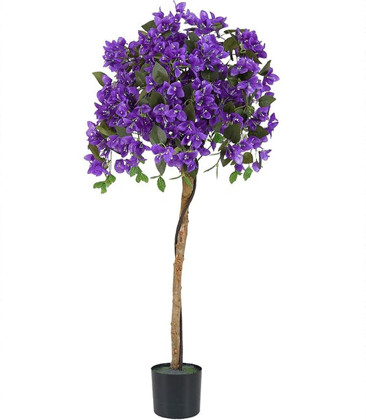 SAFEPLUS 4.5FT Bougainvillea Artificial Tree, Tall Fake Floor Plant for Indoor Outdoor Décor