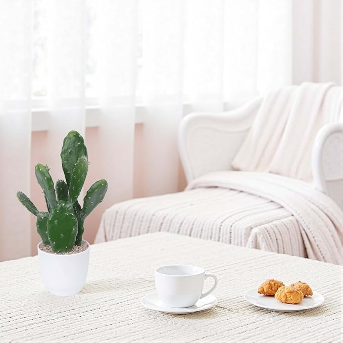 14Inch Artificial Cactus Faux Cacti Fake Cactus Saguaro Potted Plants for Indoor Outdoor Home Offices Store Decoration