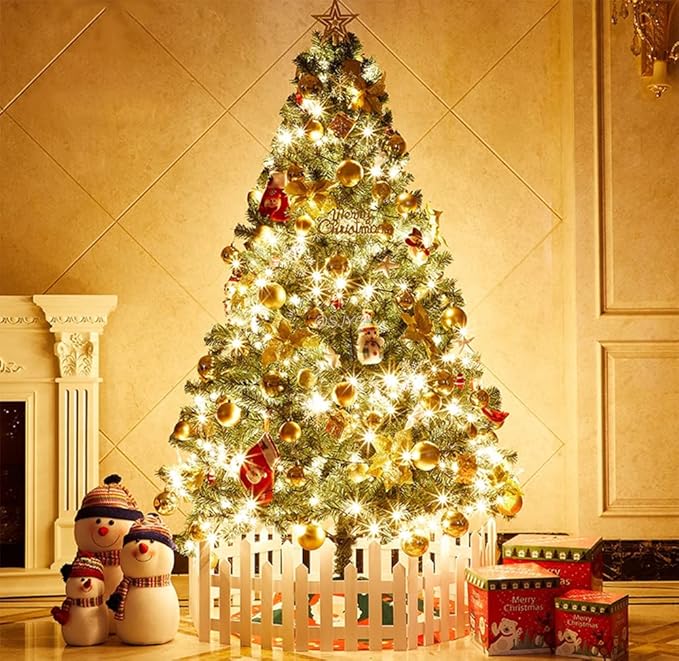 Christmas Lights - Battery Operated String Lights 33ft 100LED Outdoor String Light with Timer & 8 Modes, LED String Lights for Indoor Outdoor Wreath Christmas Wedding Party Decor, Warm White, 2 Pack