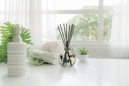 LOVSPA Reed Diffuser Set, Unwind Eucalyptus & Mint Scented Oil Diffuser with Sticks, Home Fragrance Accessories for Bathroom Shelf Decor, Aroma Diffusers for Home or Office Desk, USA Made