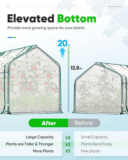 Quictent Mini Greenhouse for Indoor Outdoor, Portable Small Tabletop Green House Kit, Upgraded Waterproof UV-Resistant Seed Starter Hot House, Interior Space Expanded, 71"x36"x36", White