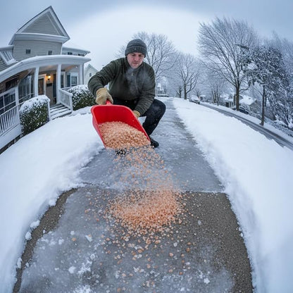 Orange Walrus CMA Ice Melt 45 lb Pet Safe De-Icer Works in Extreme Winter Conditions Safe for Driveways, Sidewalks & Steps