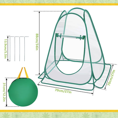 Pop Up Greenhouse Cover, Mini Greenhouse PVC Gardening Plant 3-Pack, Portable Small Green House for Indoor Outdoor, Sunshine Room Backyard Flow