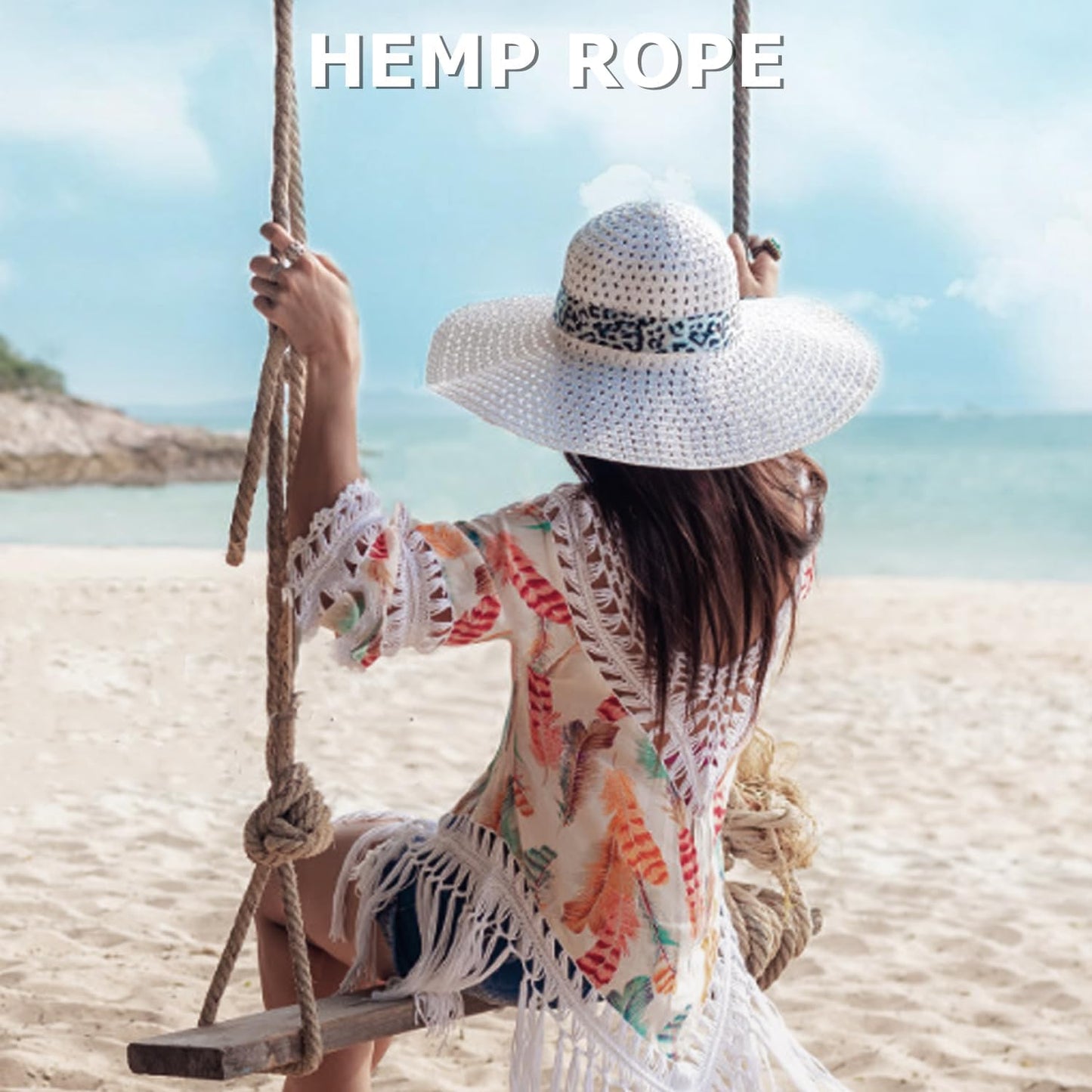 Vanhench Climbing Rope, Jute Rope 1IN X100Feet, Heavy Duty & Thick Sisal Hemp Nautical Rope for Tug of War/Swing/Team Building Games for Carnival Party/Bundling/Crafts