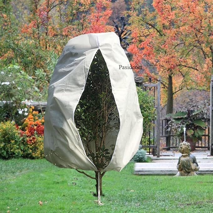 Plant Covers Freeze Protection 1 Packs 90" x75" 2.2oz Tree Covers Frost Plant Covers Freeze Cloth for Outdoor Plants with Zipper Drawstring