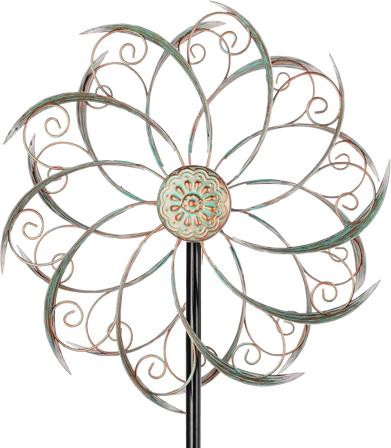 Wind Spinners Outdoor Wind Spinner Metal 13” Dia Wind Spinners for Yard and Garden Decor Pinwheels Wind Sculptures & Spinners(57” H)
