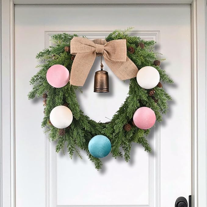 Velvet Christmas Ornaments Balls for Tree - 15pcs Pink & Teal Christmas Ornaments Shatterproof for Xmas Decorations - Multicolor Pink Teal Beige 80mm 3.15inch