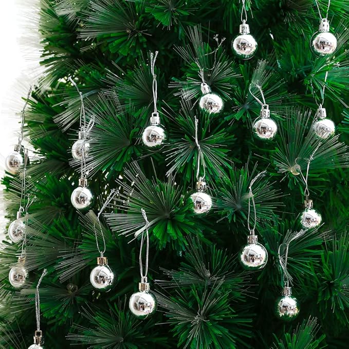 Christmas Ball Ornaments Silver 144pcs Small Christmas Tree Balls for Xmas Holiday Wedding Party Decoration, Tree Ornaments 1.18-Inch