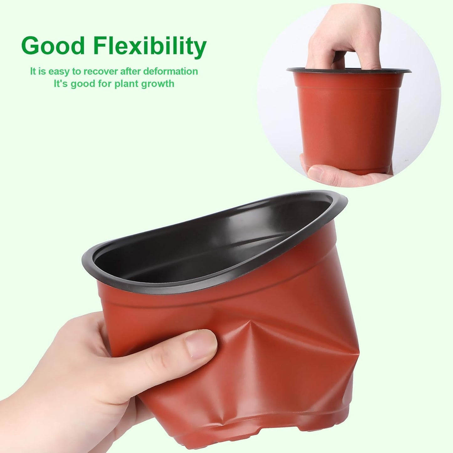 Augshy 110 Pcs 6" Plastic Plants Nursery Pot, Seed Starting Pots for Succulent Seedling Cutting Transplanting