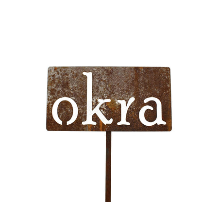 Classic Metal Garden Markers 19 Inches Tall (okra, Naturally Rusted)