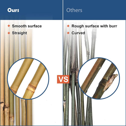 Bamboo Stakes 6FT Garden Stakes Plant Stakes for Outdoor Climbing Plants Poles Support Mini Tree Vines Pole Beans Cucumber 20 Pack