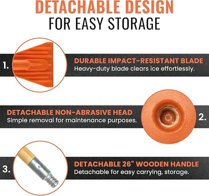 MICRO TEC Shuttsco 26" Sure Grip Ice Scraper – Freeze-Resistant Ice Removal Tool for Cars, Trucks, and SUVs – Long-Handle Scraper for Quick, Efficient Snow & Ice Clearance – Made in USA - Pack of 1